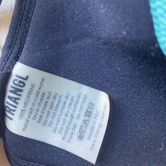 TRIANGL Chloe Neoprene Triangle Turquoise Contrast Black Bikini - Picture 6 of 8